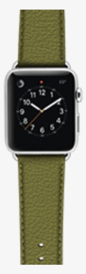 Olive - Ullu Ostrich Leather Apple Watch Band In Bloody Hell