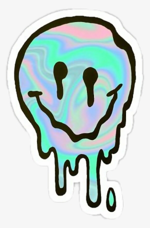Tumblr Holographic Hologram Face Freetoedit Banner - Melting Smiley Face
