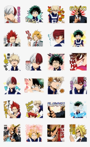 my hero academia my hero academia line stickers transparent png 420x673 free download on nicepng