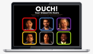 Laptop Screen Showing "ouch That Stereotype Hurts" - Ouch! That Stereotype Hurts