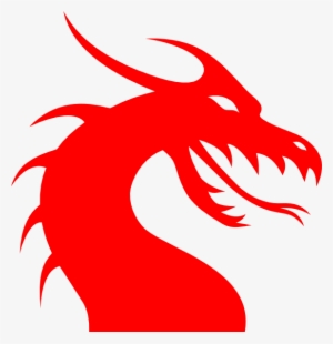 Red Dragon Head - Simple Vector Art Dragon