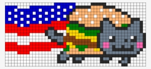 American Nyan Cat Perler Bead Pattern / Bead Sprite - Pixel Art Grid Nyan Cat