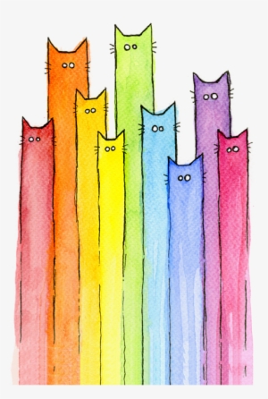 Click And Drag To Re-position The Image, If Desired - Cat Rainbow Watercolor Whimsical Animals Cats Patt...