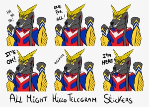All Might Hielotelegram Stickers - I M Here All Might