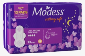Modess All Night Sanitary Napkins With Wings - Modess All Night With Wings
