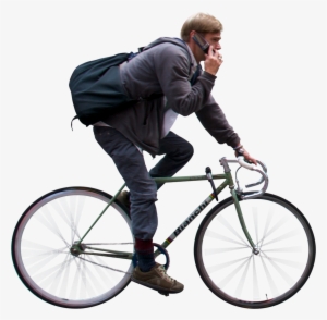 Man Riding Bicycle And Using Phone - Up Store Cover All Mix