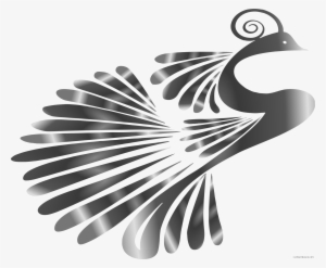 Grayscale Clipartblack Com Animal Free Black White - Peacock Silhouette Transparent Background