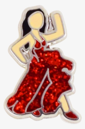 Red Dress Dancer Emoji Pin - Emoji