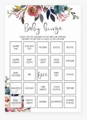 Boho Floral Baby Shower Baby Bingo Game Printable By - Floral Baby Shower Game Printables Free