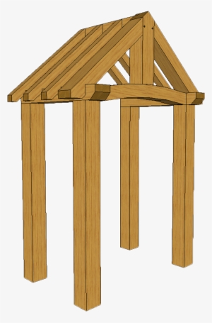 4 Post Porch With King Post Truss 3d1