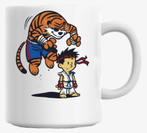 Calvin & Hobbes Street Fighter Tiger Attack Mug - Calvin And Hobbes Apparel