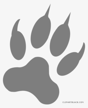 Graphic Black And White Library Paw Print Clipartblack - Wolf Paw Clipart