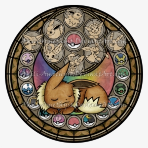 Stained Glass Template Is Based On The Stations Of - Eevee Evolution Stained Glass