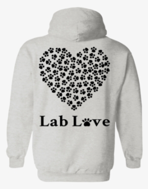 Paw Heart Lab Love Hoodie - Dogs Paw Print Heart