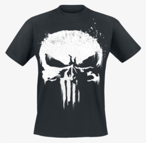 Sprayed Skull Logo Men T-shirt Black 100% Cotton Printed - Punisher Sprayed Skull Logo