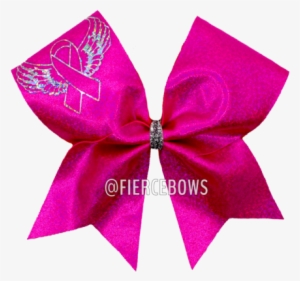 Angel Wings Cancer Awareness Bow - Breast Cancer Awareness
