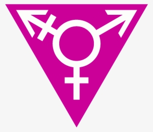 Magenta Transgender Triangle-wide - Transgender Equality Square Sticker 3" X 3"