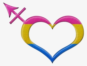 Pansexual Pride Heart Shaped Transgender Symbol In - Pansexual Pride Gender Neutral