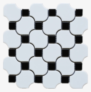 Multile Halibon With Black Dot Porcelain Mosaic Tile - Tile