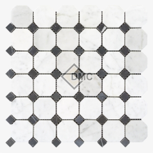 Carrara Octagon Black Dot - Tile
