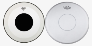 Powerstroke 77 And Powerstroke 3 Black Dot Drumheads - Remo Powerstroke 3 Clear Black Dot Bass Drum Head