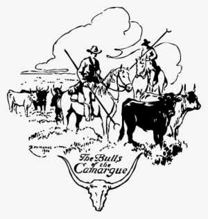 Sign, Outline, Field, Cow, Horses, Riding, Boys, Bulls - Cattle Drive Clip Art