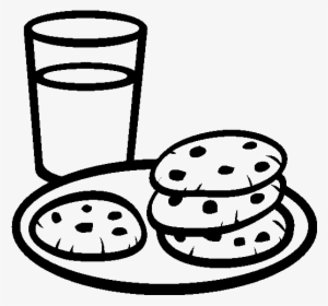 Graphic Free Library Collection Black And White High - Milk And Cookies Coloring Page