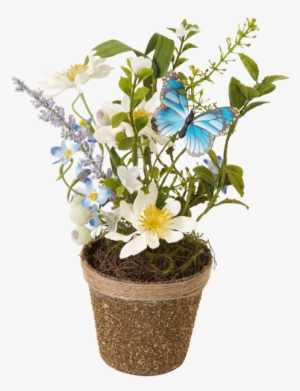 Silk Spring Flower Twig Pot,white Daisy - Flowerpot