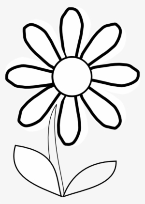 White Daisy With Stem Clip Art At Clker Com Vector - Daisy Flower Clipart Black And White