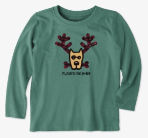 Toddlers Plaid To The Bone Long Sleeve Crusher Tee - Life Is Good
