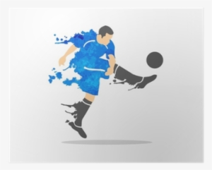 Vector Illustration Of Soccer Player In An Action With - Football Splash