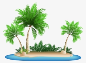 Palm Trees Island Png Clipart Picture - Clip Art Beach Png