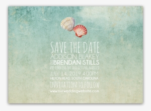 Beach Wedding Watercolor Seashell Save The Date Card - Envelope