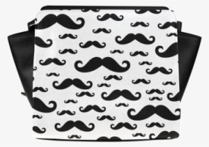 Black Handlebar Mustache / Moustache Pattern Satchel - Moustache