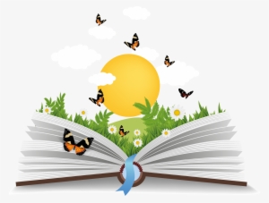 Book With Butterfly Png