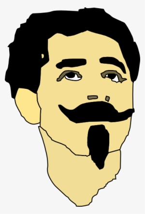 Free Vector Man With Mustache And Goatee Clip Art - Cartoon Guy With Mustache