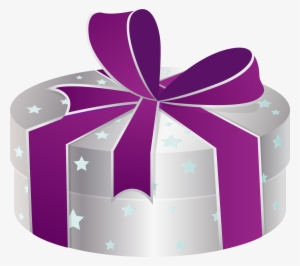 Silver Gift Box With Stars Png Clipart - Buon Compleanno Fernando