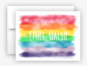 Watercolor Rainbow Stripes Thank You Cards Note Card - Clip Art