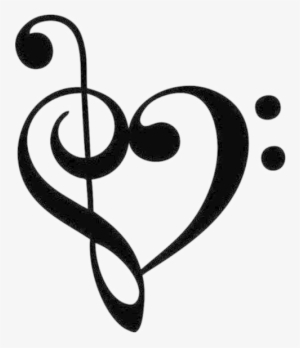 Music Notes Png File - Treble Clef Bass Clef Heart