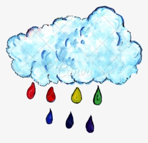 Drawn Rainbow Cloud Png - Illustration