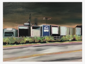 Mathew Tucker Red Hook Truck Oil On Canvas - Travel Trailer
