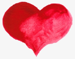 10 Red Watercolor Heart - Watercolor Heart Clipart Png