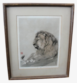 Vintage Japanese Print Of Savannah Lion On Chairish