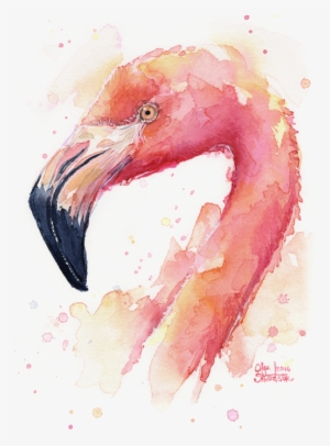 Click And Drag To Re-position The Image, If Desired - Flamingo Watercolor Painting