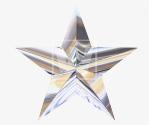 Silver Chrome Star - Christmas Silver Star Png