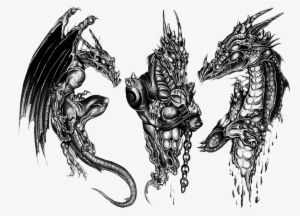 Demon Tattoo Png Clip Art Library Download - Black And Gray Dragon Tattoo