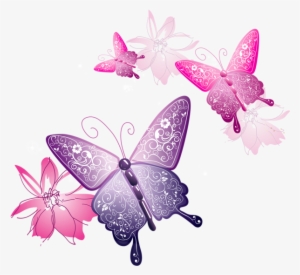 Pink Butterfly - Pink And Purple Butterflies Png