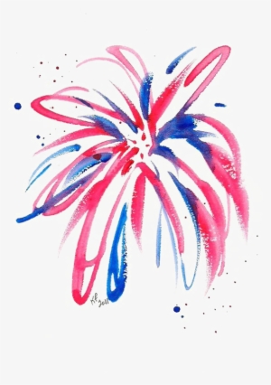 Fireworks Watercolor Painting Drawing - Fireworks Drawing