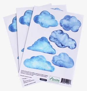 Lightbox Moreview - Cheap Wall Stickers Cartoon Lovely Blue Clouds Pattern
