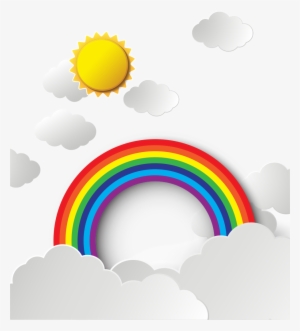 Sky Rainbow Cloud - Sky Sun Rainbow Cartoon
